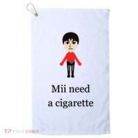 Mii Need A Cigarette Funny Wii Golf Towel thumb 0