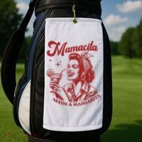 Mamacita Needs A Margarita Retro Golf Towel thumb 2