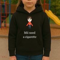 Mii Need A Cigarette Kids Hoodie thumb 3