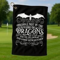 Meddle Not Affairs Dragons Tshirt, Mens Dragon TShirt Golf Towel thumb 1