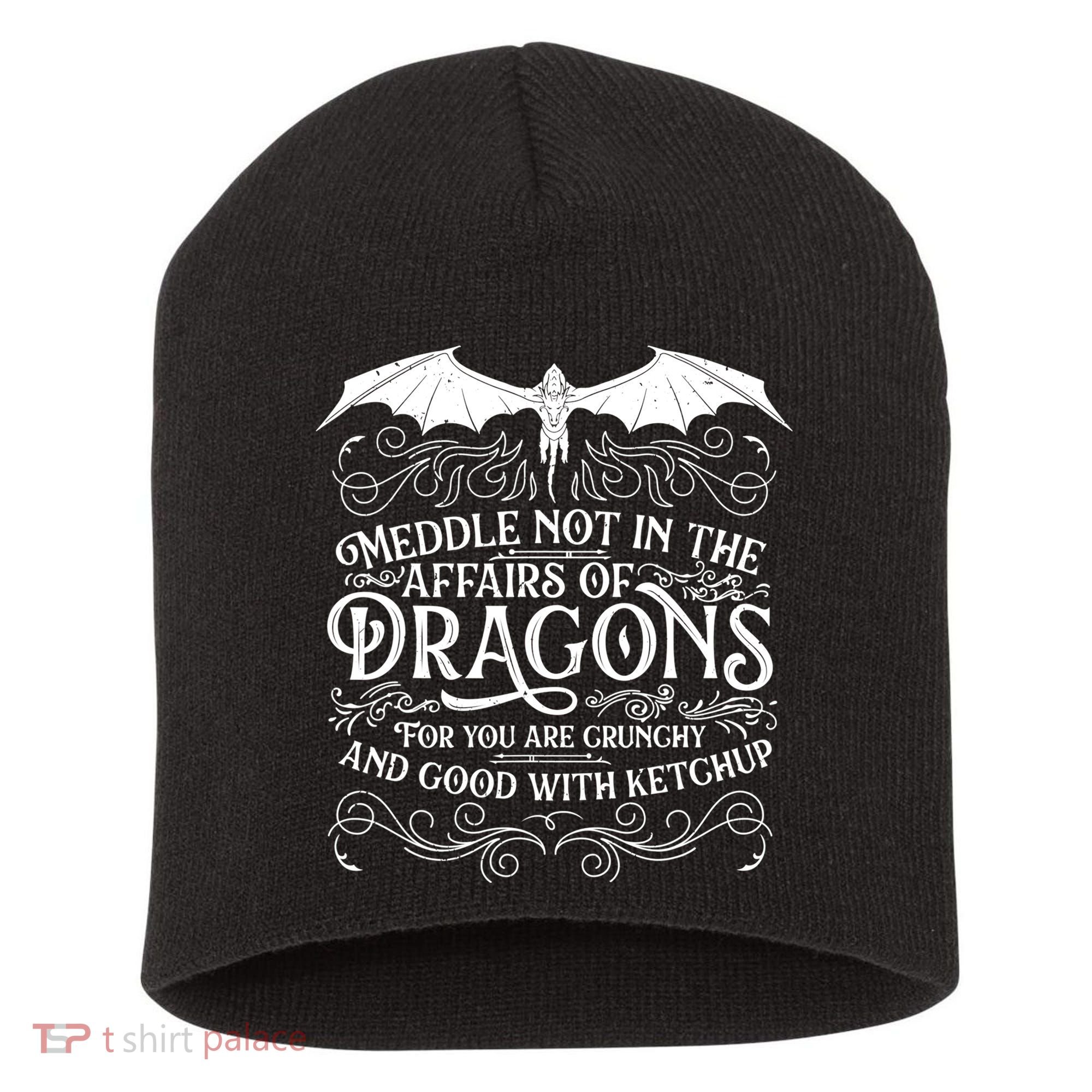 Meddle Not Affairs Dragons Tshirt, Mens Dragon TShirt Short Acrylic Beanie