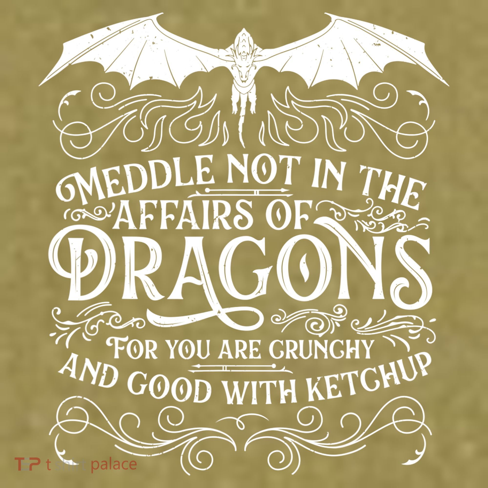 Meddle Not Affairs Dragons Tshirt, Mens Dragon TShirt Garment-Dyed Women's Muscle Tee