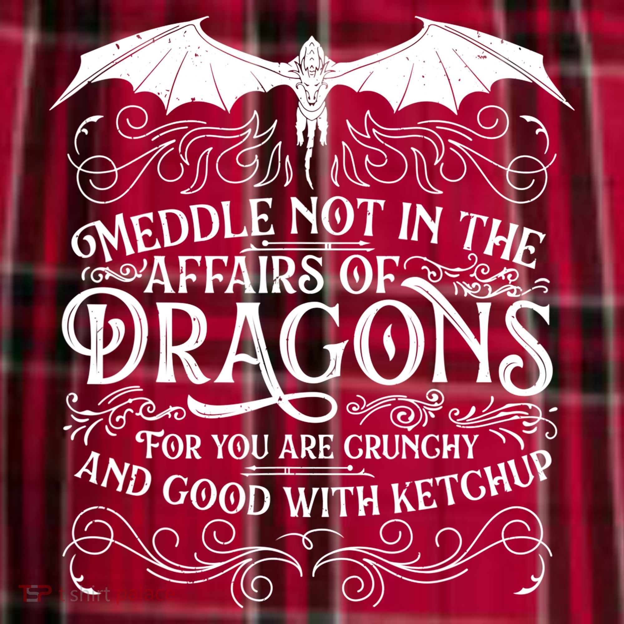 Meddle Not Affairs Dragons Tshirt, Mens Dragon TShirt Women's Flannel Plaid Pajama Pants