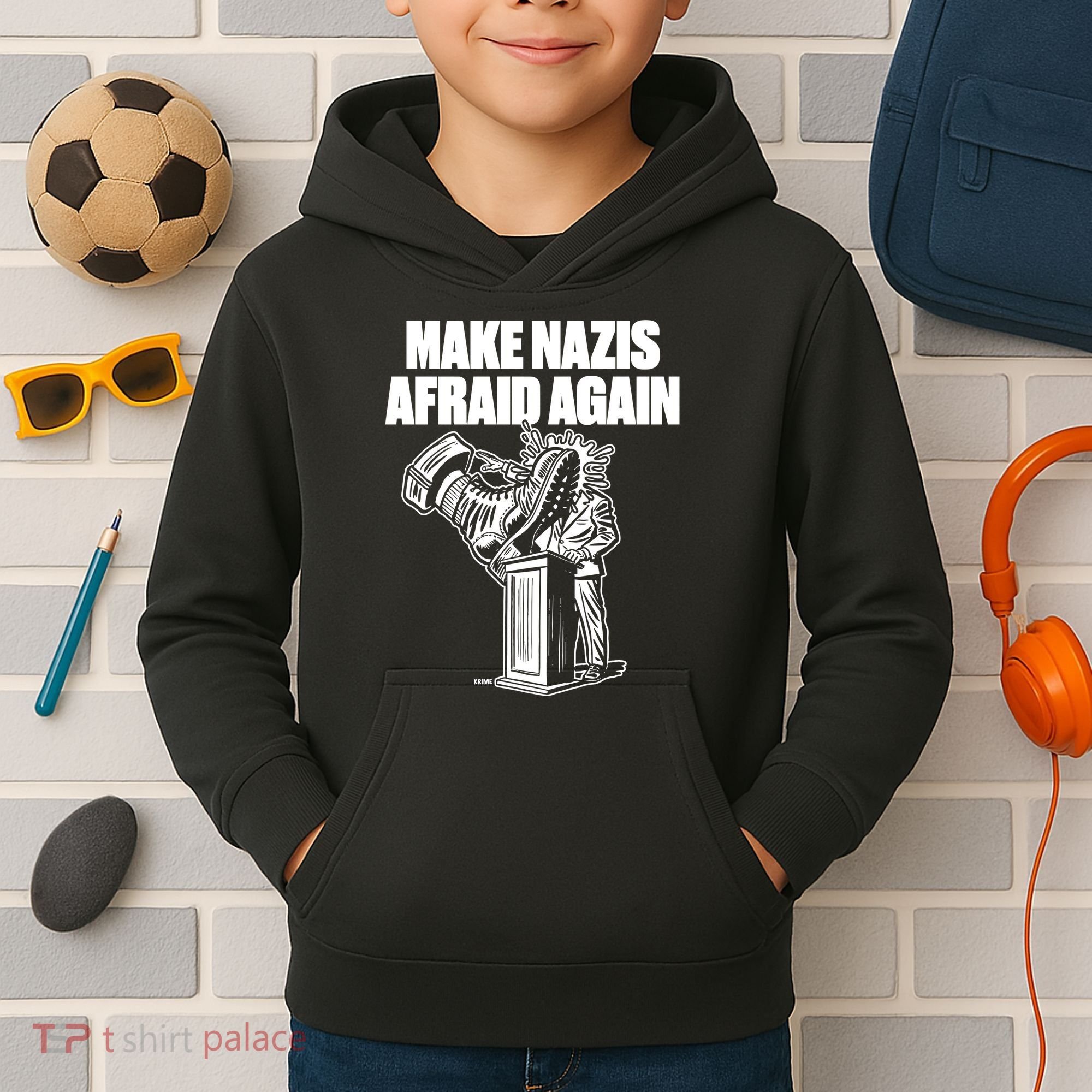 Make Nazis Afraid Again Kids Hoodie