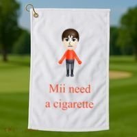 Mii Need A Cigarette Golf Towel thumb 1