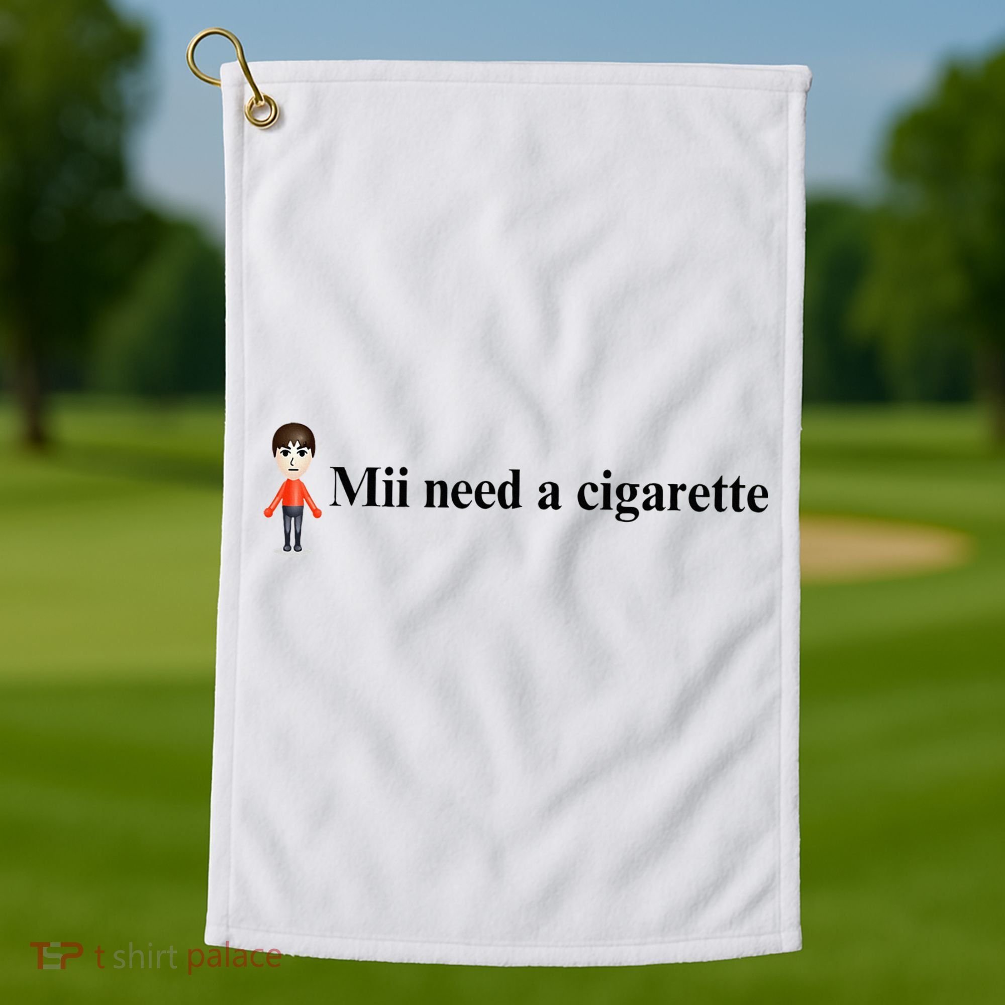 Mii Need A Cigarette Golf Towel
