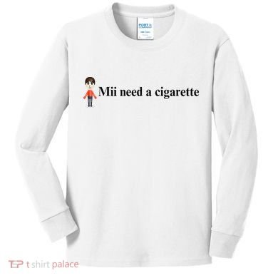 Mii Need A Cigarette Kids Long Sleeve Shirt
