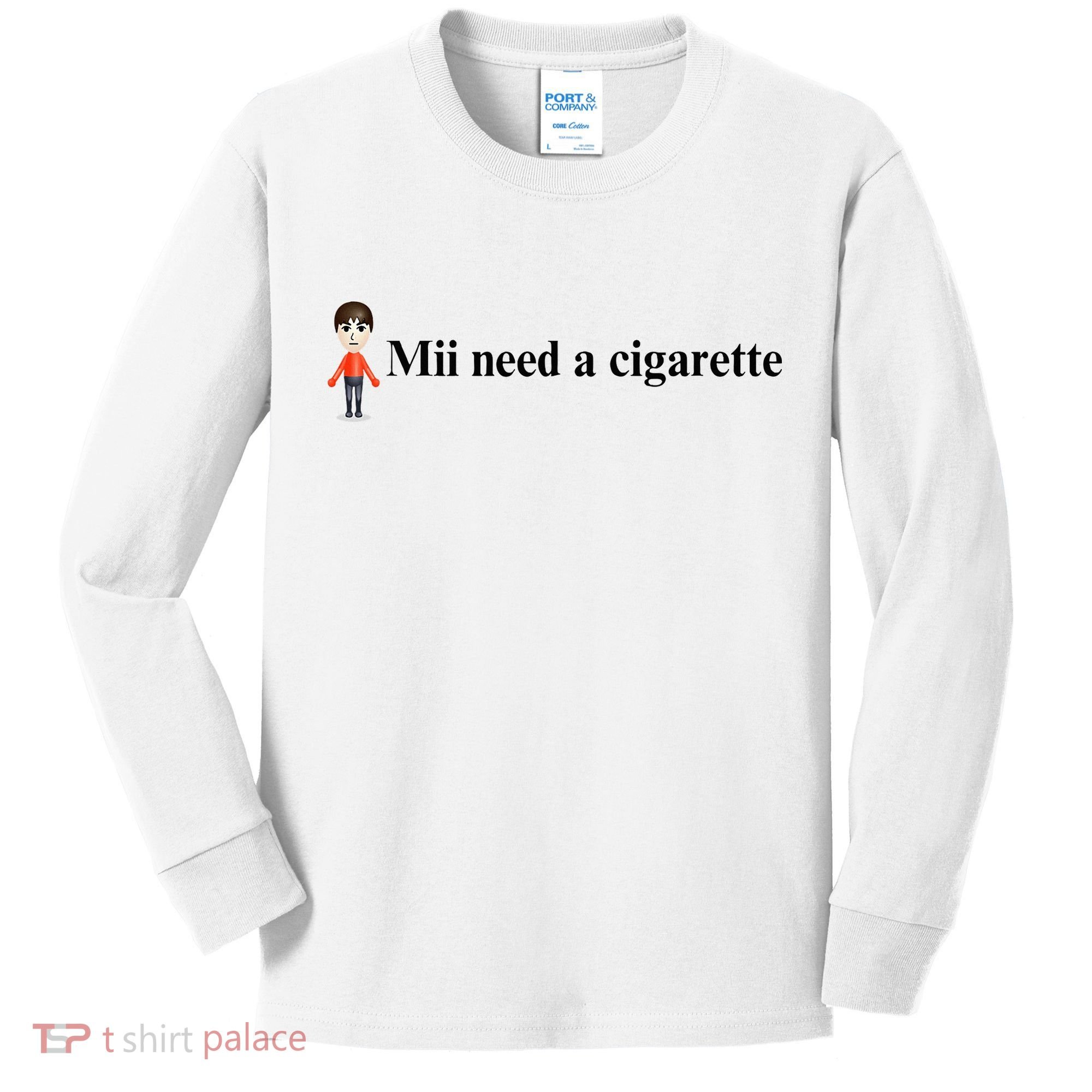 Mii Need A Cigarette Kids Long Sleeve Shirt