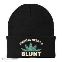 Momma Needs A Blunt Stoner Mom Cannabis Weed Smoker Gift Beanie thumb 0