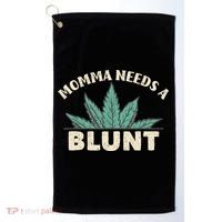Momma Needs A Blunt Stoner Mom Cannabis Weed Smoker Gift Golf Towel thumb 0