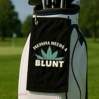 Momma Needs A Blunt Stoner Mom Cannabis Weed Smoker Gift Golf Towel thumb 2