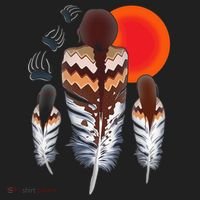 Mama Native American Women Bear Feathers Paws Beanie thumb 2