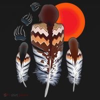 Mama Native American Women Bear Feathers Paws Pajama Set thumb 2