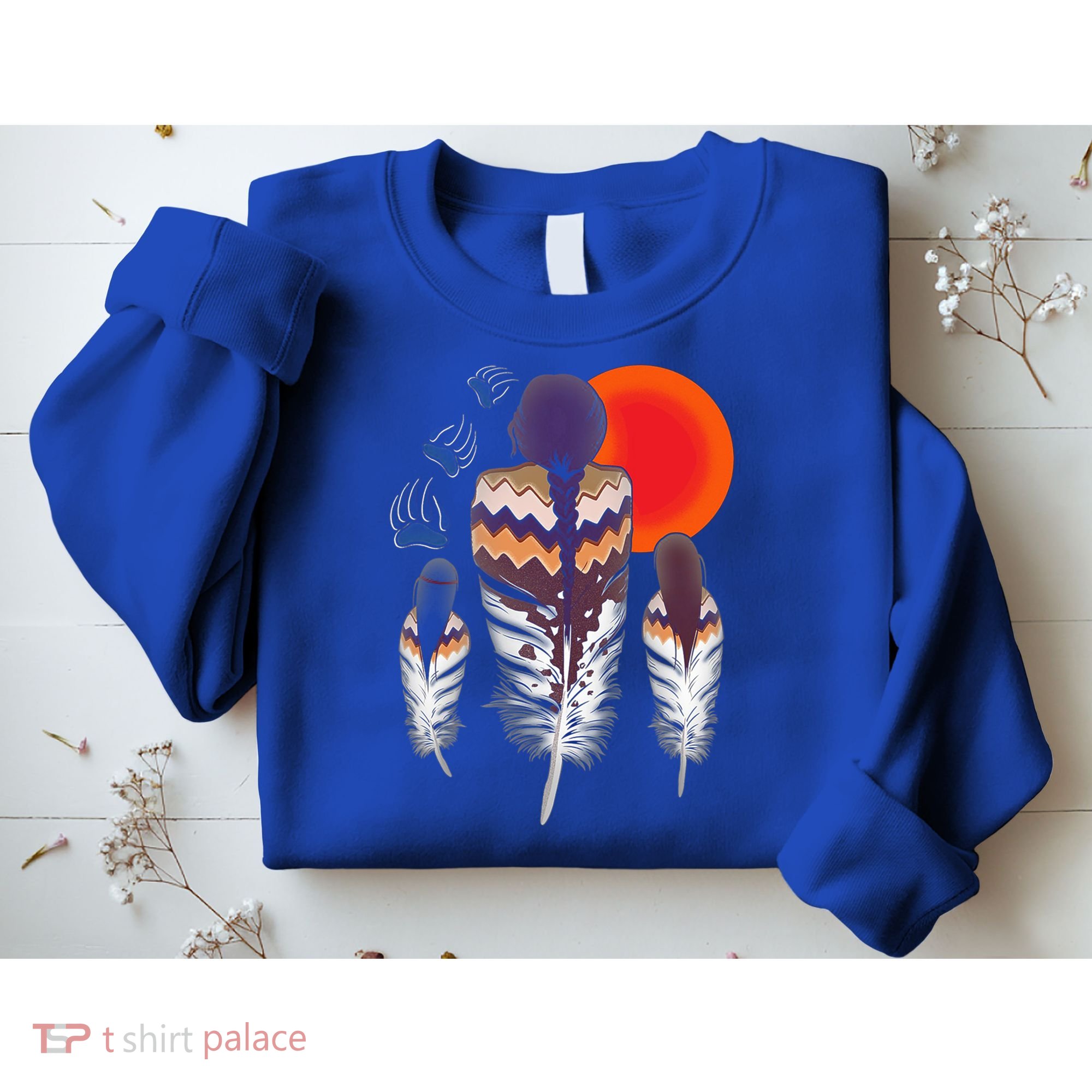 Mama Native American Women Bear Feathers Paws Sweatshirt