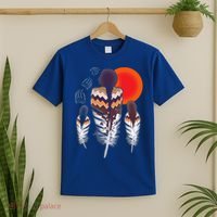 Mama Native American Women Bear Feathers Paws T-Shirt thumb 2
