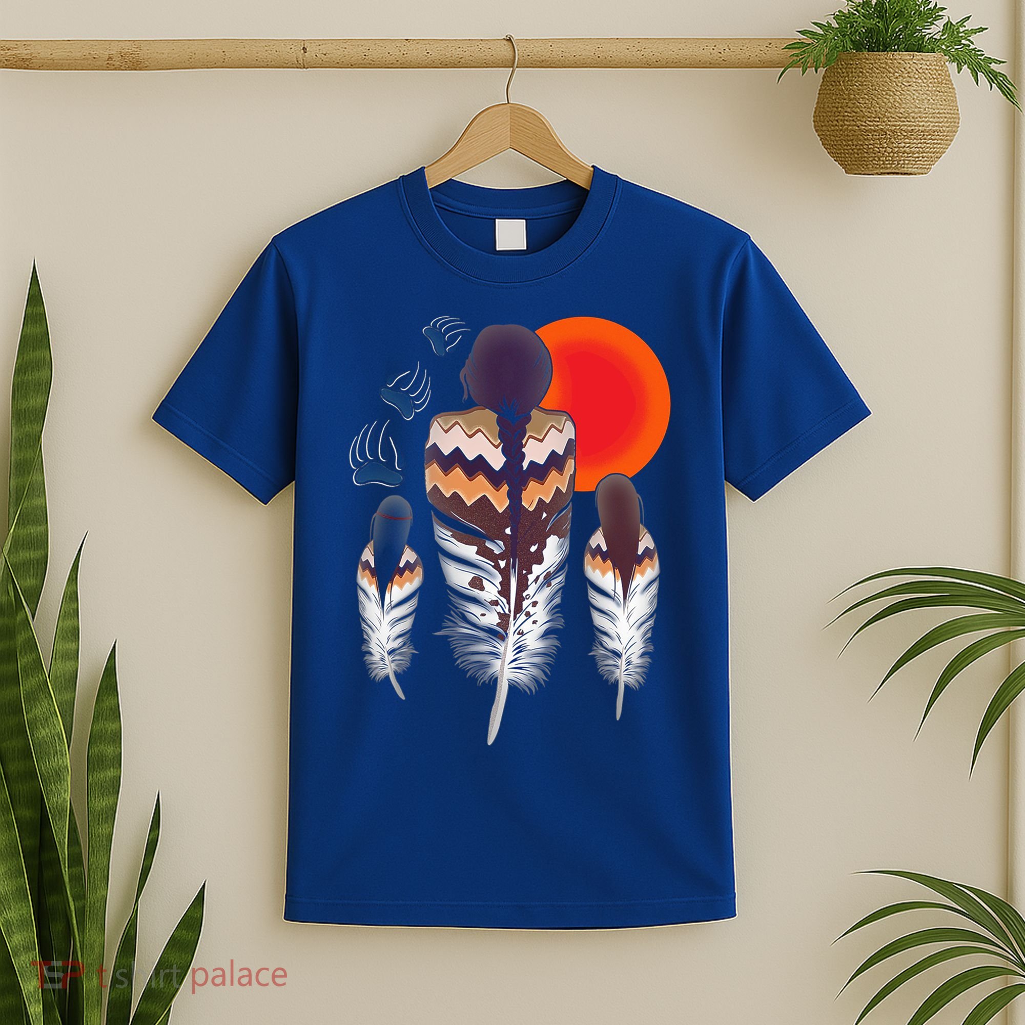 Mama Native American Women Bear Feathers Paws T-Shirt