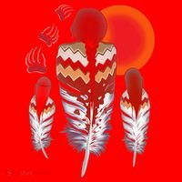 Mama Native American Women Bear Feathers Paws Santa Hat thumb 1