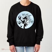 Moonlight Night Black Crow Forest Animal Bird Raven Women's Sweatshirt thumb 0