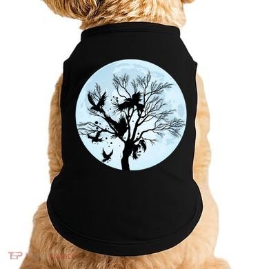 Moonlight Night Black Crow Forest Animal Bird Raven Doggie Tank