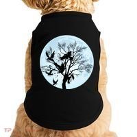 Moonlight Night Black Crow Forest Animal Bird Raven Doggie Tank thumb 0