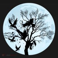 Moonlight Night Black Crow Forest Animal Bird Raven Hoodie thumb 7