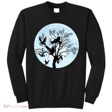 Moonlight Night Black Crow Forest Animal Bird Raven Sweatshirt