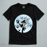 Moonlight Night Black Crow Forest Animal Bird Raven T-Shirt thumb 5