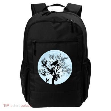 Moonlight Night Black Crow Forest Animal Bird Raven Backpack