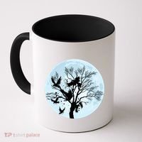Moonlight Night Black Crow Forest Animal Bird Raven Coffee Mug thumb 0