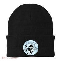 Moonlight Night Black Crow Forest Animal Bird Raven Beanie thumb 0