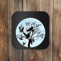 Moonlight Night Black Crow Forest Animal Bird Raven Coaster thumb 0