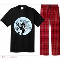 Moonlight Night Black Crow Forest Animal Bird Raven Pajama Set thumb 0