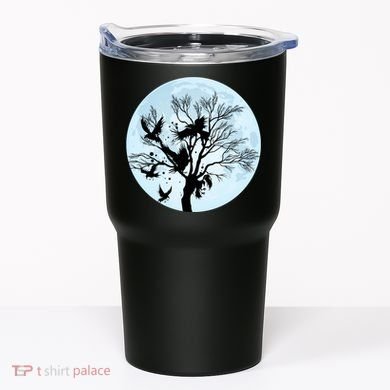 Moonlight Night Black Crow Forest Animal Bird Raven Tumbler