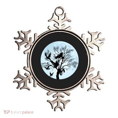 Moonlight Night Black Crow Forest Animal Bird Raven Ornament