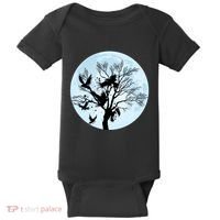 Moonlight Night Black Crow Forest Animal Bird Raven Baby Bodysuit thumb 0