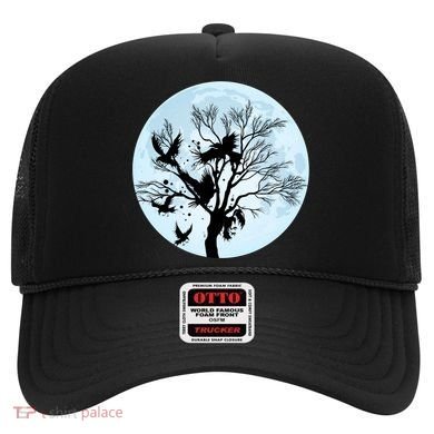 Moonlight Night Black Crow Forest Animal Bird Raven Hat