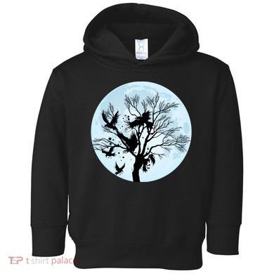 Moonlight Night Black Crow Forest Animal Bird Raven Toddler Hoodie