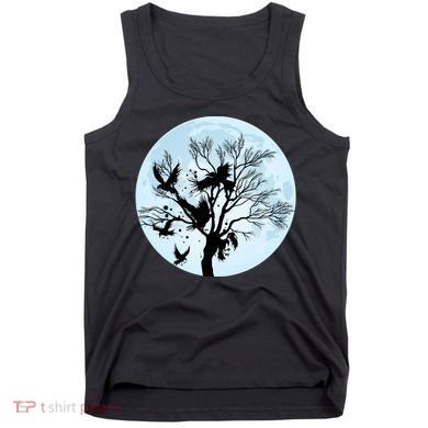 Moonlight Night Black Crow Forest Animal Bird Raven Tank Top