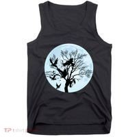 Moonlight Night Black Crow Forest Animal Bird Raven Tank Top thumb 0