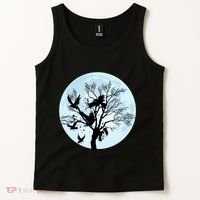 Moonlight Night Black Crow Forest Animal Bird Raven Tank Top thumb 2