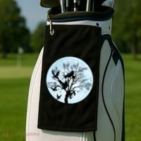 Moonlight Night Black Crow Forest Animal Bird Raven Golf Towel thumb 2