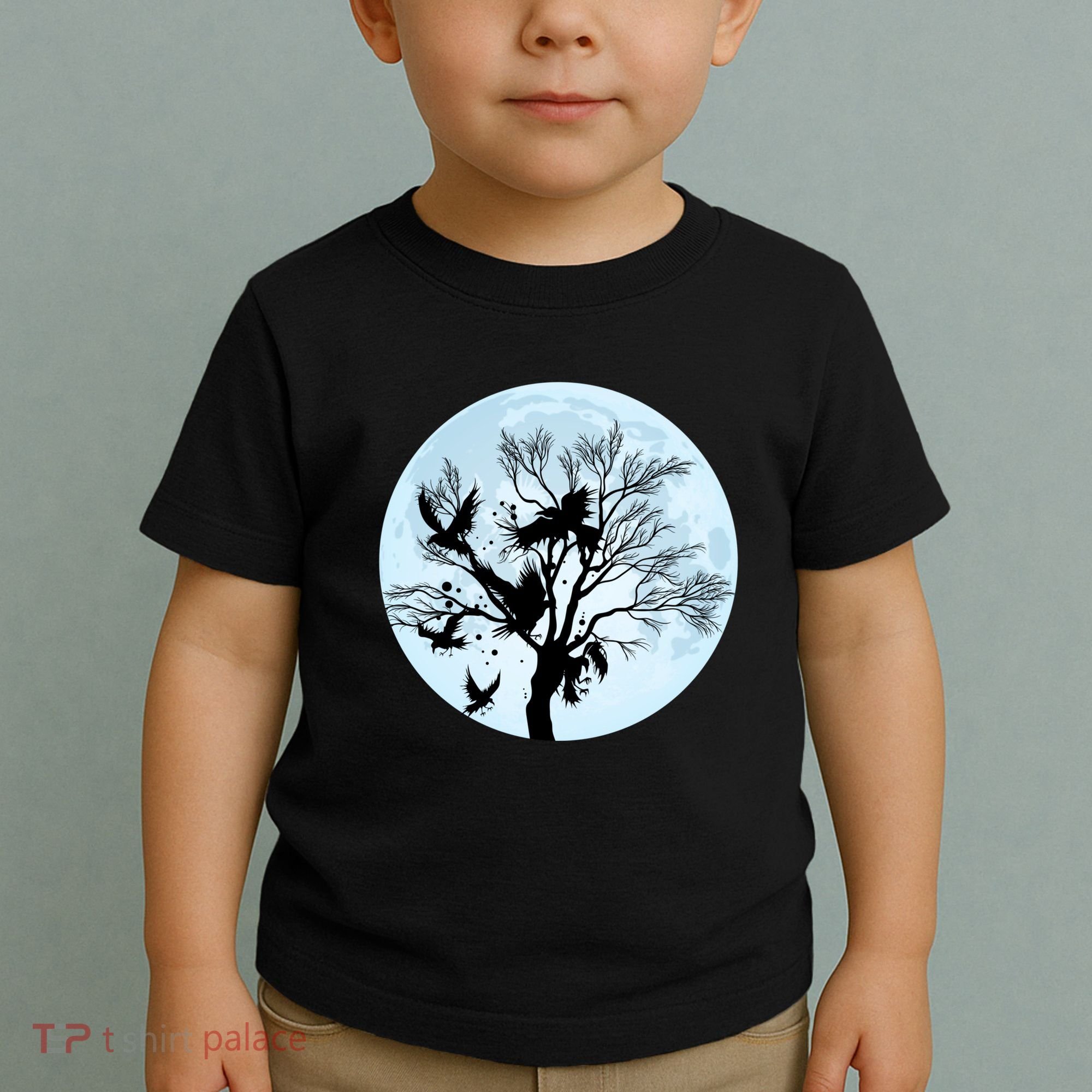 Moonlight Night Black Crow Forest Animal Bird Raven Toddler T-Shirt