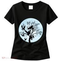 Moonlight Night Black Crow Forest Animal Bird Raven Women's T-Shirt thumb 0