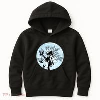 Moonlight Night Black Crow Forest Animal Bird Raven Kids Hoodie thumb 0
