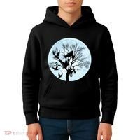Moonlight Night Black Crow Forest Animal Bird Raven Kids Hoodie thumb 4