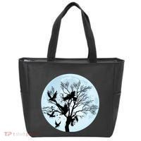 Moonlight Night Black Crow Forest Animal Bird Raven Tote Bag thumb 0