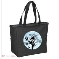 Moonlight Night Black Crow Forest Animal Bird Raven Tote Bag thumb 2