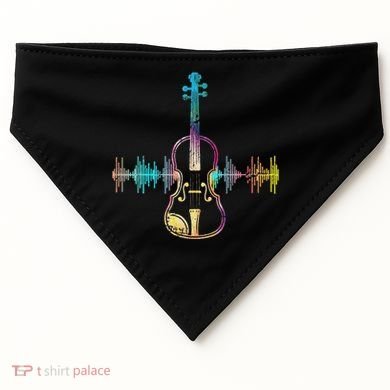 Music Notes Classical Musician Violin Player Gift Violin USA-Made Doggie Bandana