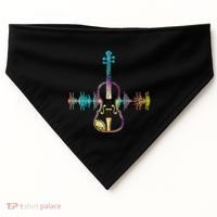 Music Notes Classical Musician Violin Player Gift Violin USA-Made Doggie Bandana thumb 0