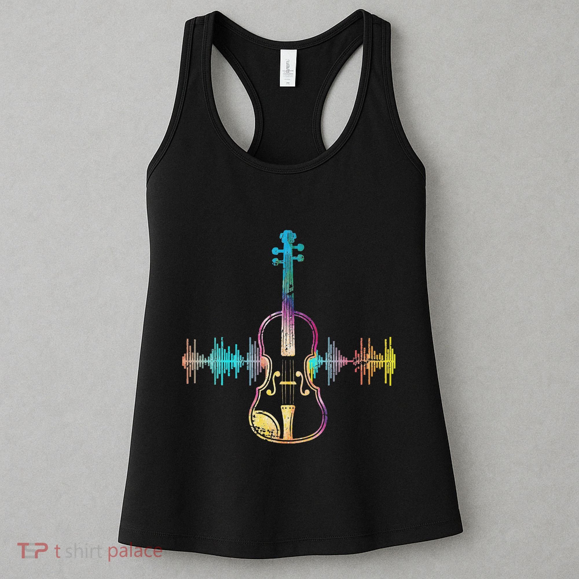 Music Notes Classical Musician Violin Player Gift Violin Women's Tank Top